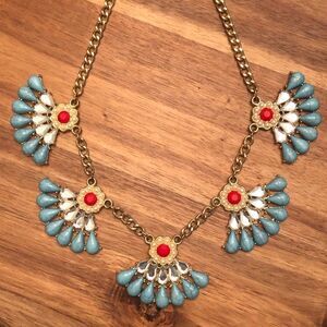 Turquoise Pendant Statement Necklace | 18” Adjustable